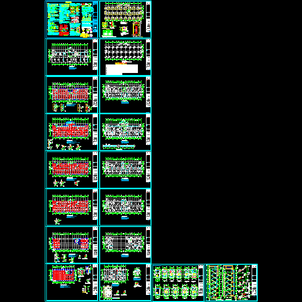 框架研发中心楼结构CAD施工图纸(dwg)(丙级独立基础)(二级结构安全)