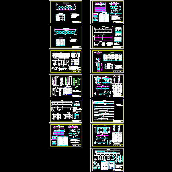 一份公路工程50m预应力简支T梁设计CAD图纸(横隔板钢筋)