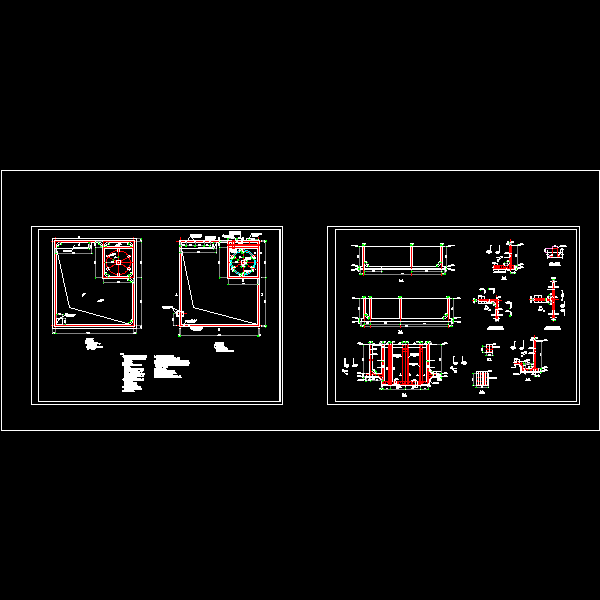 循环水池结构CAD施工图纸(dwg)