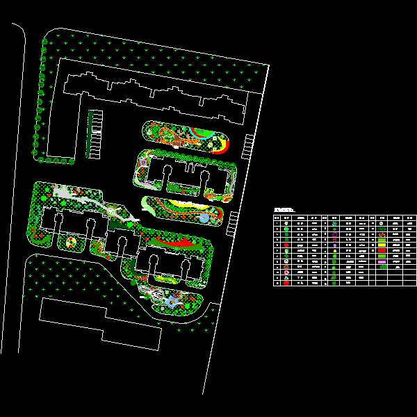 小区绿化设计平面图 - 1