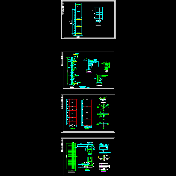 墙面广告牌结构设计CAD图纸(dwg)