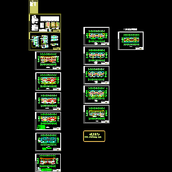 6层小区住宅楼电气CAD施工图纸(dwg格式)