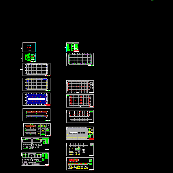 一份42米双跨钢结构厂房结构CAD施工图纸（dwg格式）