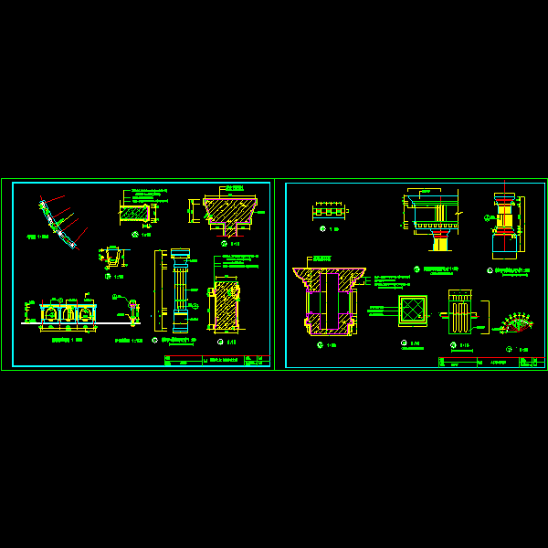 影墙及柱廊结构CAD详图纸(dwg)