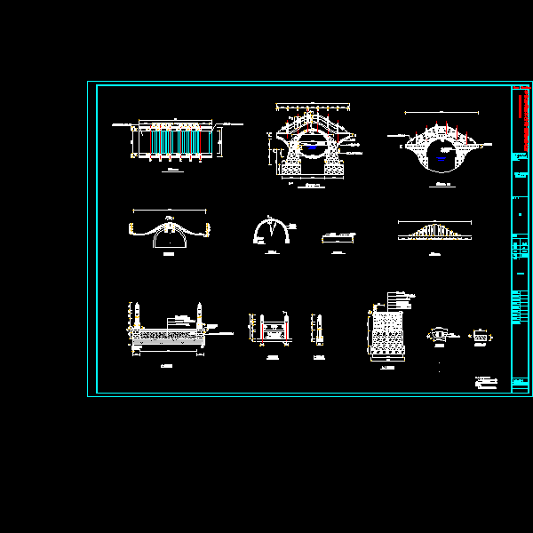 石拱桥施工CAD详图纸(dwg)