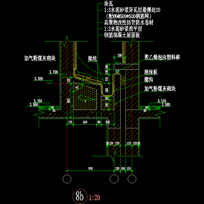 一份欧式别墅墙体做法CAD详图纸(dwg)