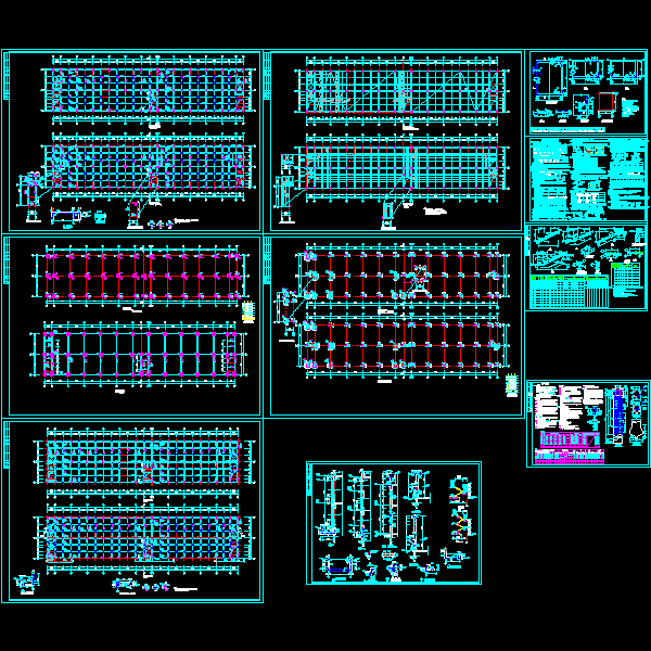 5层框架厂房结构CAD施工图纸(dwg)(7度抗震)(丙级桩基础)(二级结构安全)