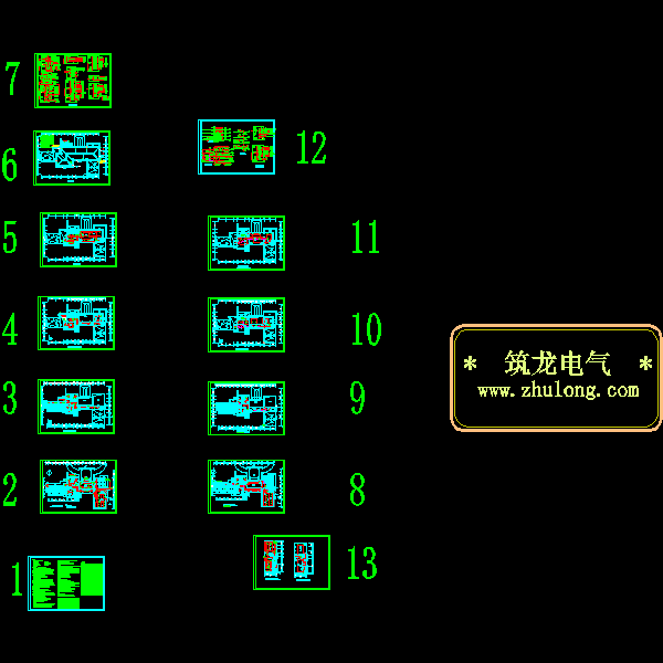 3层招待所电气CAD施工图纸(消防报警系统)