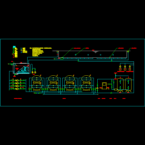 一份游泳池系统原理CAD图纸