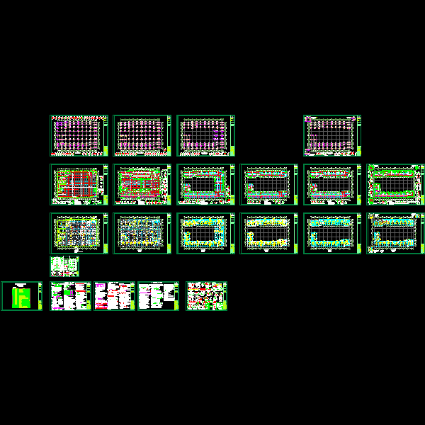 5层框架结构厂房上部结构CAD施工图纸2015(dwg)(丙级桩基础)