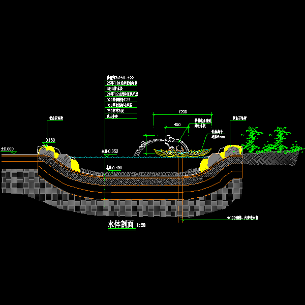 水体剖面CAD图纸(dwg)