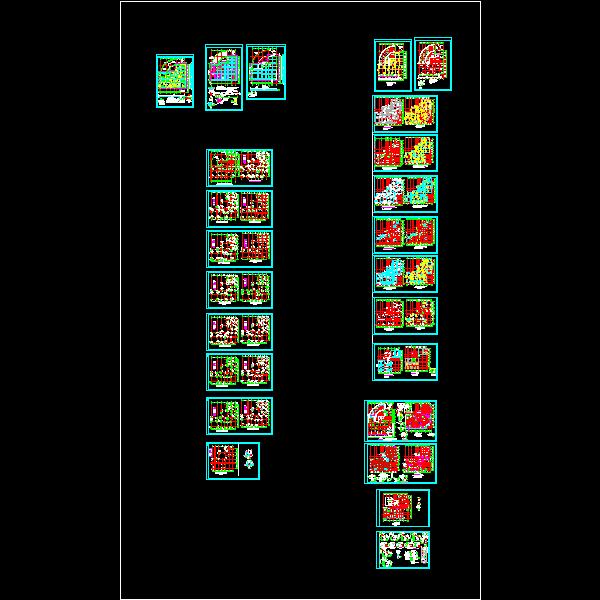 框架结构住宅楼结构CAD施工图纸（19层筏板基础）(dwg)(二级结构安全)