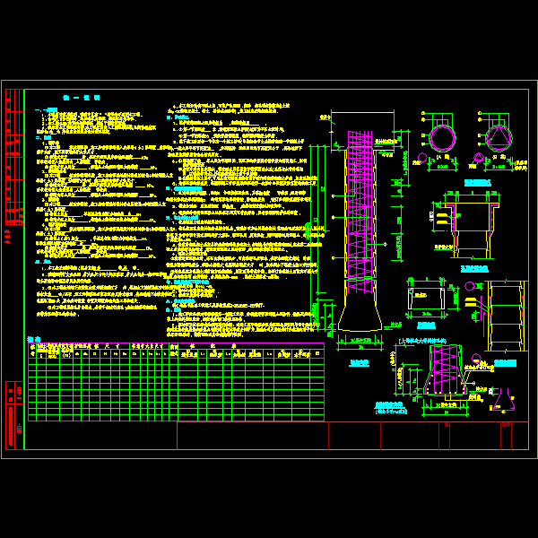 [CAD图]人工挖孔桩大样表(dwg)