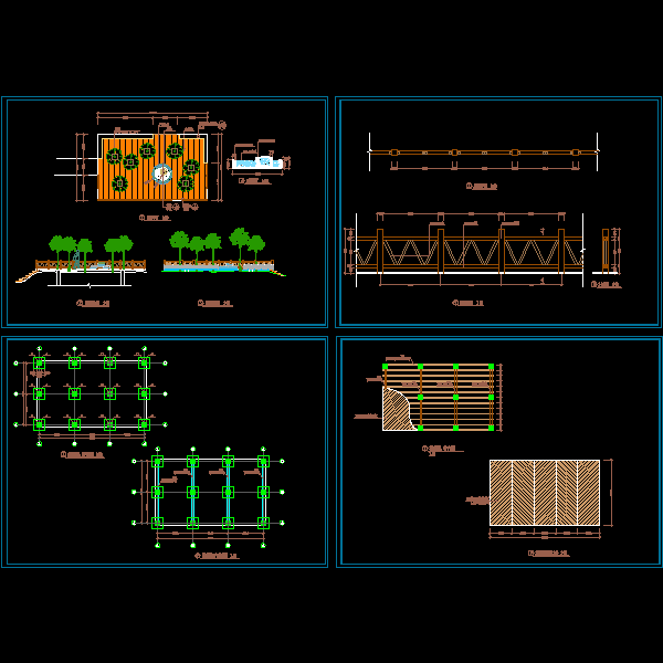 公园观景平台大样CAD图纸(dwg)