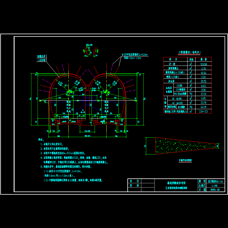 Ⅱ级围岩连拱衬砌断面图.dwg