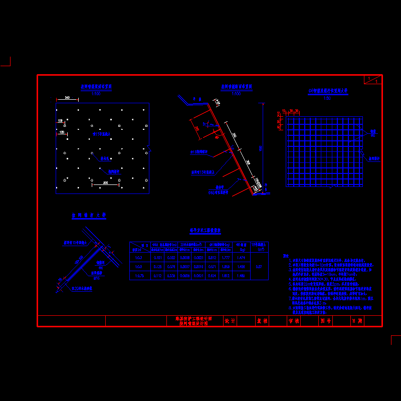 一份路基防护挂网喷混设计构造CAD详图纸(dwg)