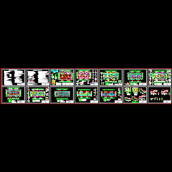 3层框架结构CAD施工图纸(dwg)(二级结构安全)