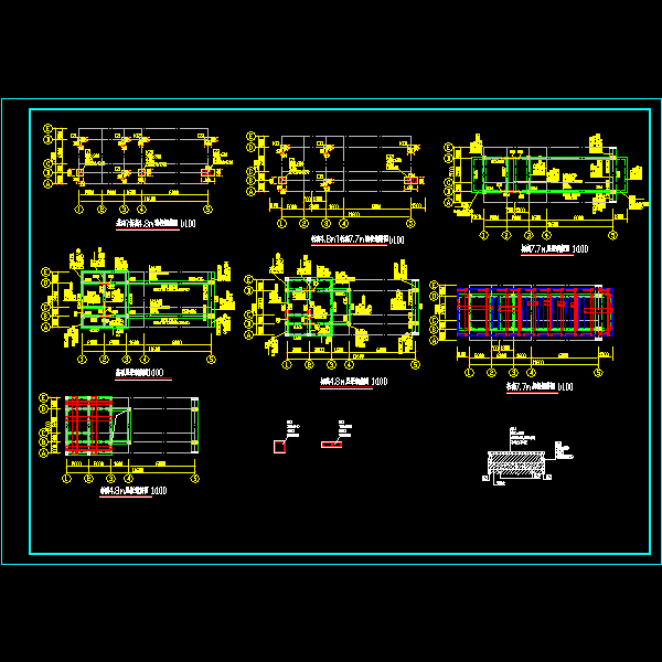 小学校门结构CAD施工图纸(dwg)
