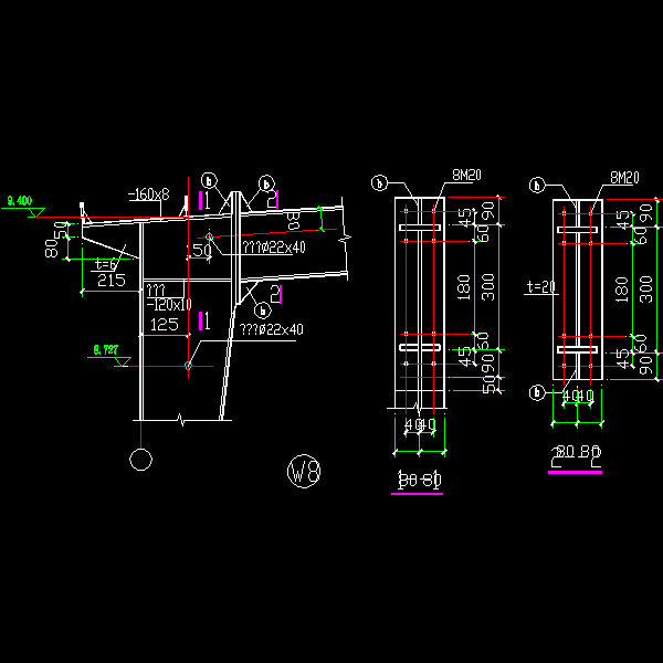 边梁柱节点构造详细设计CAD图纸(6)