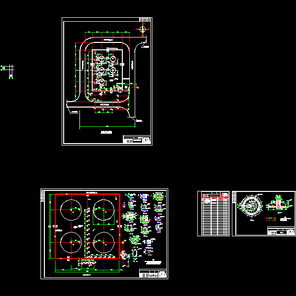 一份氨罐区设备基础节点构造详细设计CAD图纸(平面布置图)