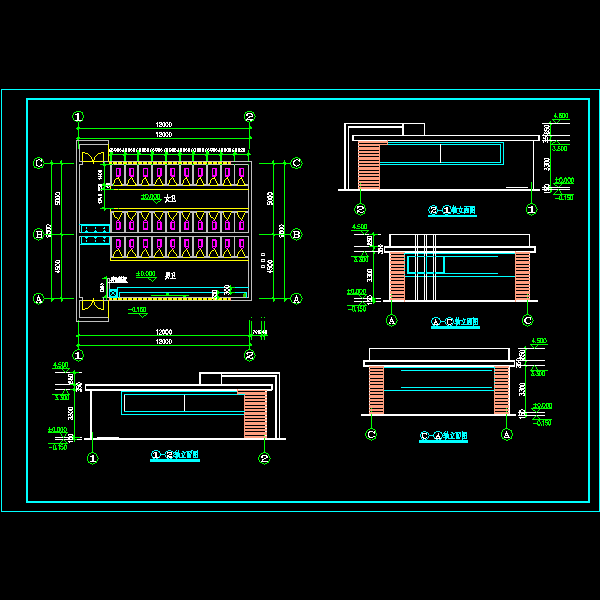 公厕设计CAD图纸(厕所建筑)(dwg)