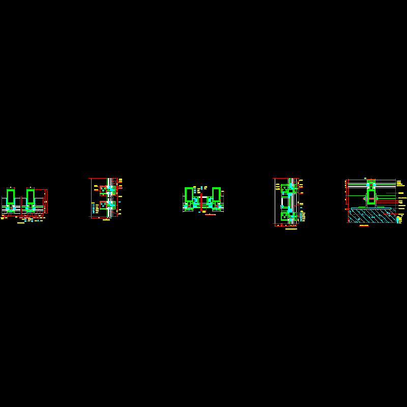 明框玻璃幕墙节点CAD图纸(dwg)