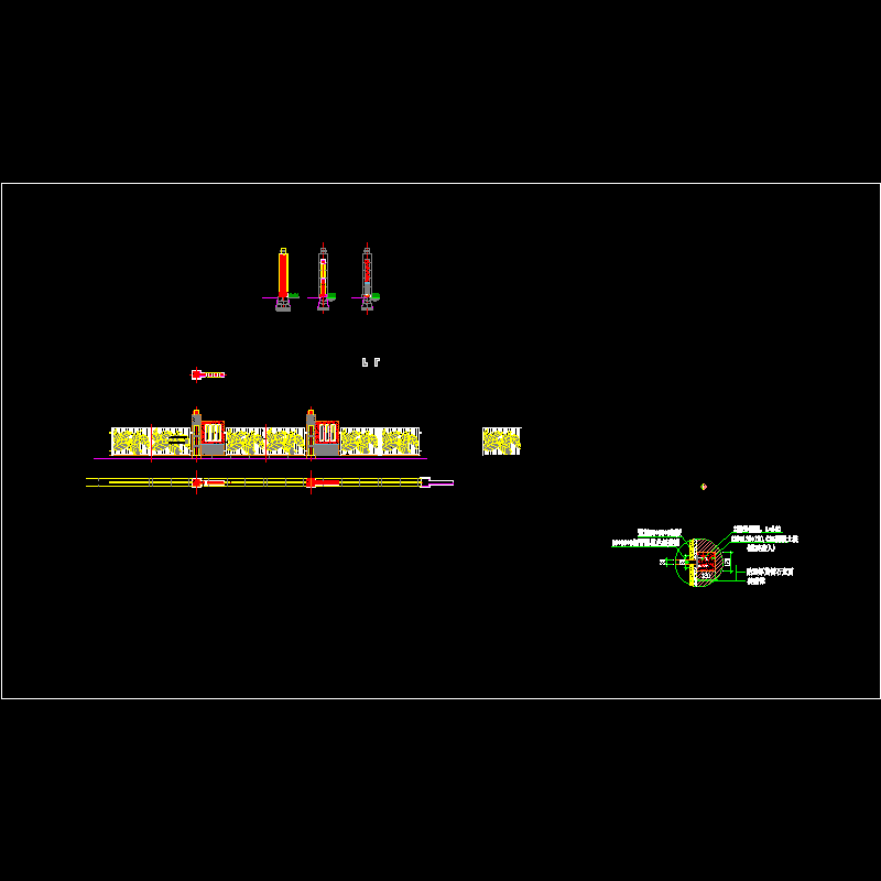 镂空叶子装饰围墙做法CAD详图纸(dwg)