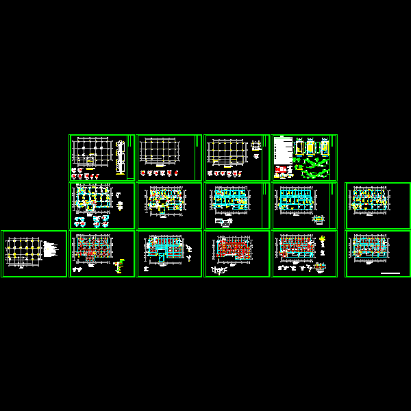 6层框架结构办公楼结构CAD施工图纸(dwg)(丙级桩基础)(二级结构安全)