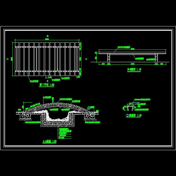一份溪桥dwg格式施工详细设计CAD图纸