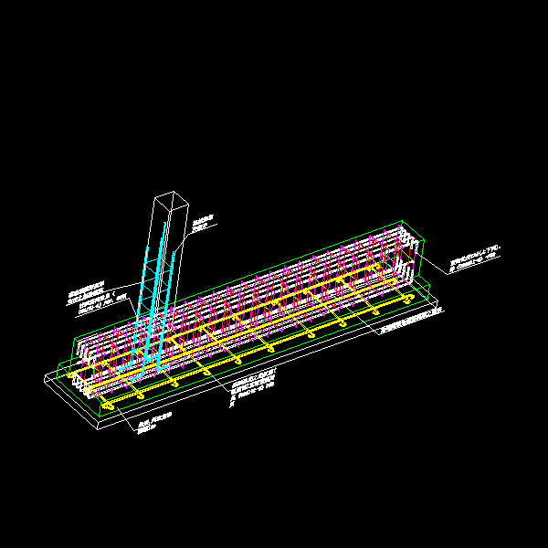 一份基础梁钢筋三维CAD图纸