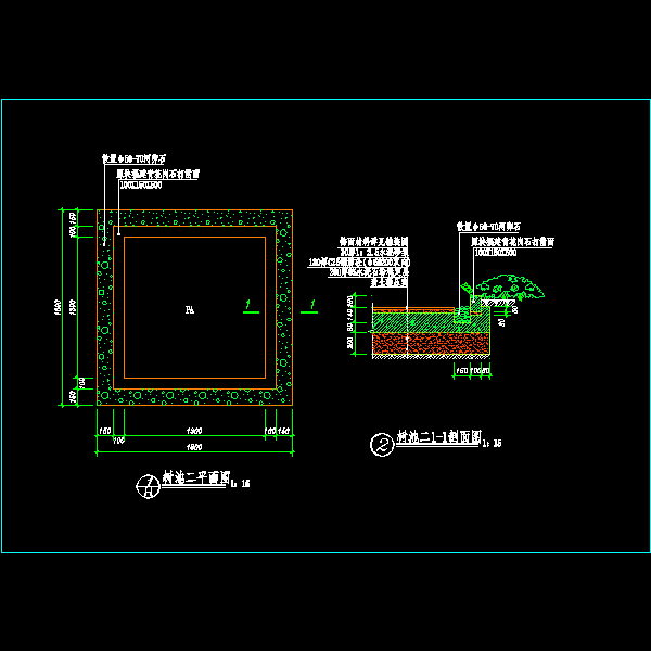 树池施工大样CAD图纸(平面图)(dwg)