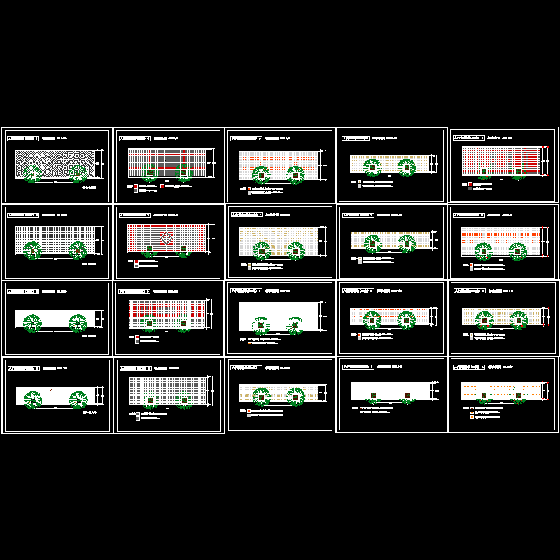 人行道铺装标准段CAD图纸(dwg)