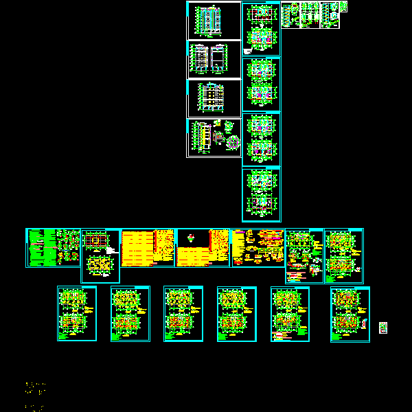 7层框架住宅建筑结构CAD施工图纸(dwg)(7度抗震)(乙级筏形基础)