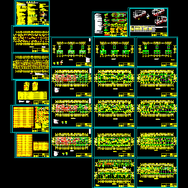 8层框架带天面层住宅结构CAD施工图纸(dwg)(乙级独立基础)