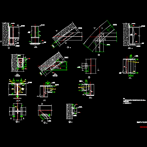 一份钢烟囱钢平台节点详细设计CAD图纸