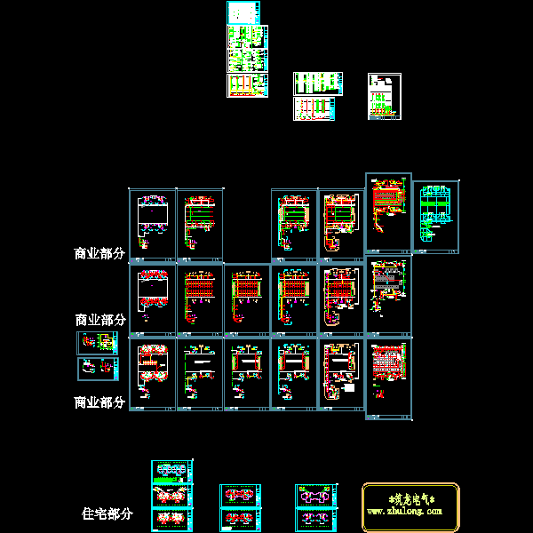 18层商业住宅楼电气CAD施工图纸(火灾自动报警系统)(TN-C-S)