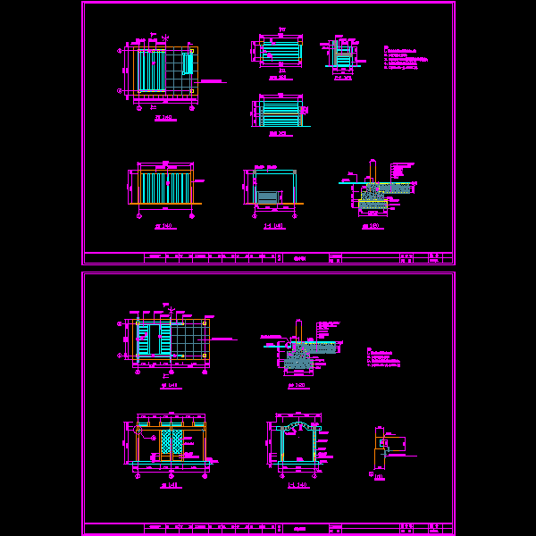 一份两种构架廊和亭详细设计CAD图纸