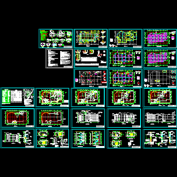 4层别墅混凝土结构CAD施工图纸（dwg格式含建筑图纸）
