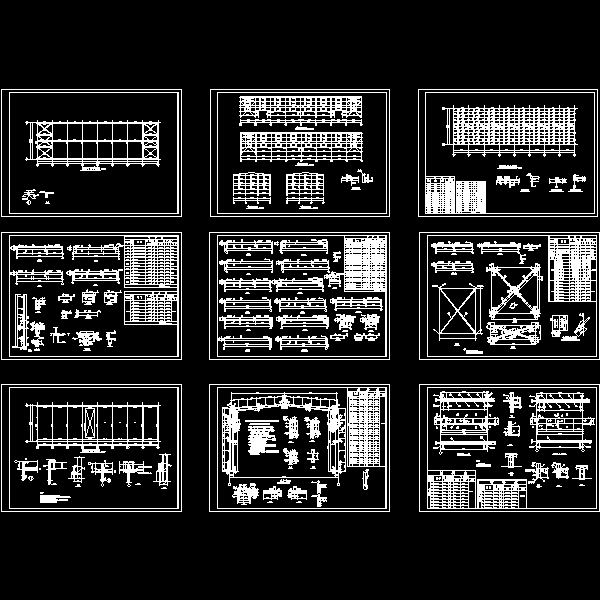 一份18米单跨钢结构厂房结构CAD施工图纸（dwg格式）