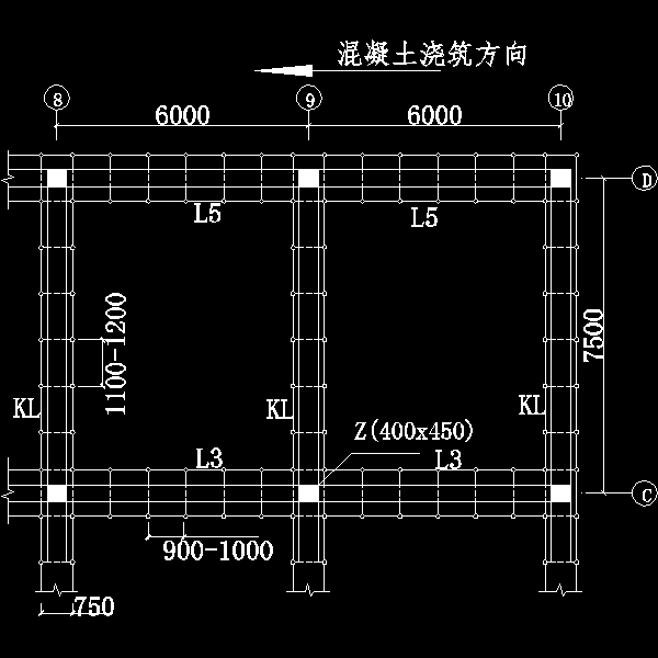 框架梁支模平面图布置图.dwg