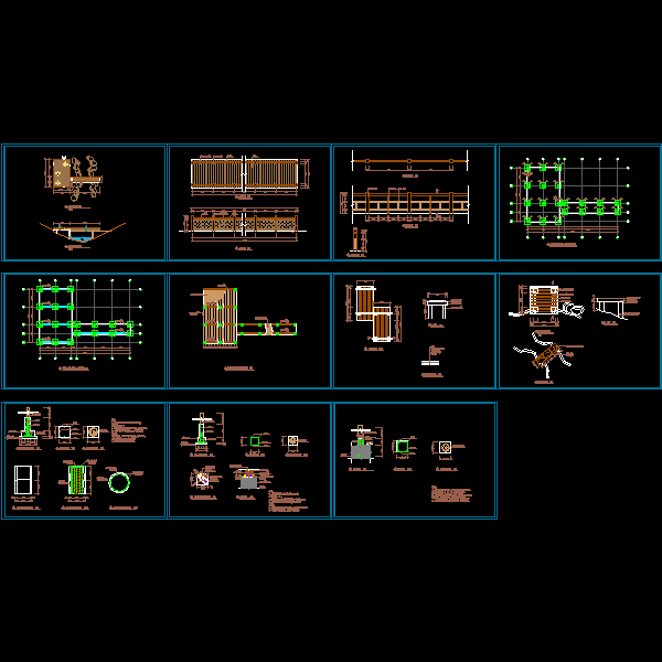 栈桥和观景平台CAD详图纸(dwg)