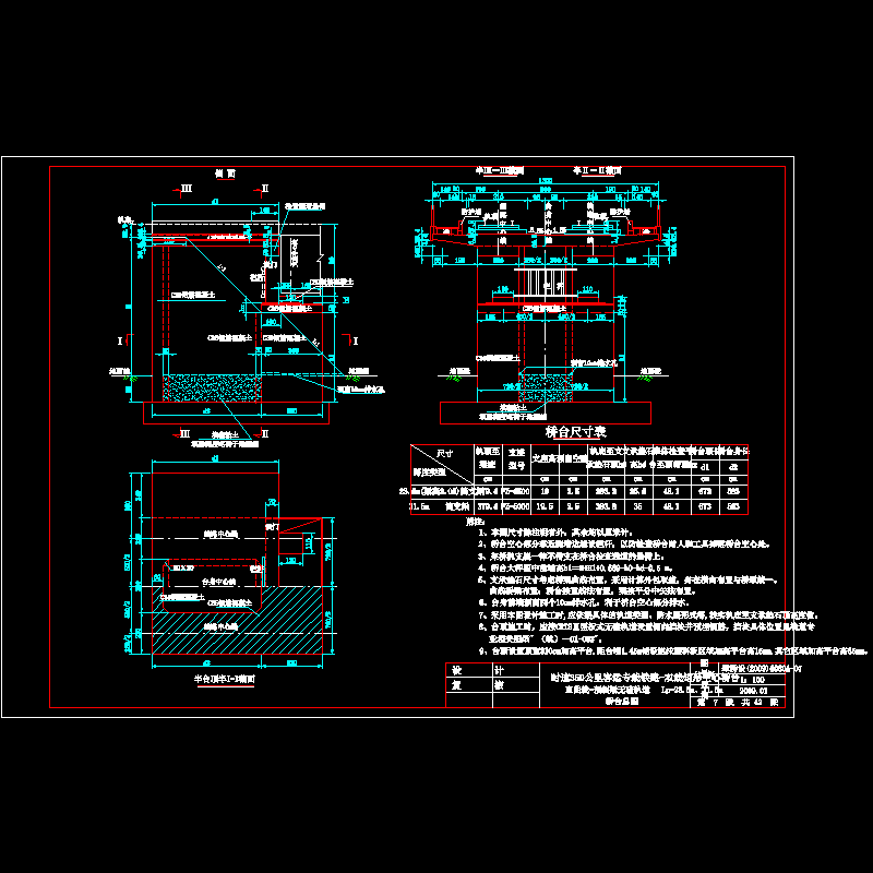 铁路桥台构造大样CAD图纸(设计施工)(dwg)