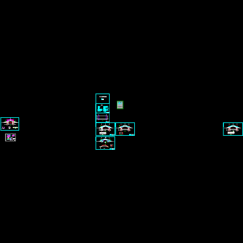 单拱桥设计CAD图纸(建筑结构)(dwg)