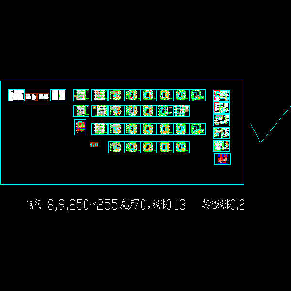 知名4层酒店电气CAD施工图纸(火灾自动报警系统)(TN-S)