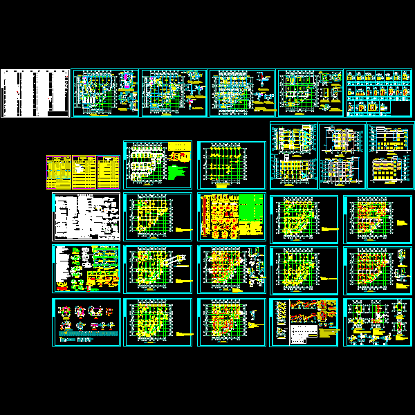 4层甲级卫院框架结构施工方案图纸（dwg格式CAD，27张）(丙级独立基础)