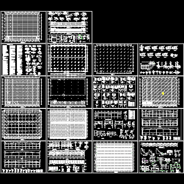 2层钢框架结构汽车展厅CAD施工图纸(dwg)