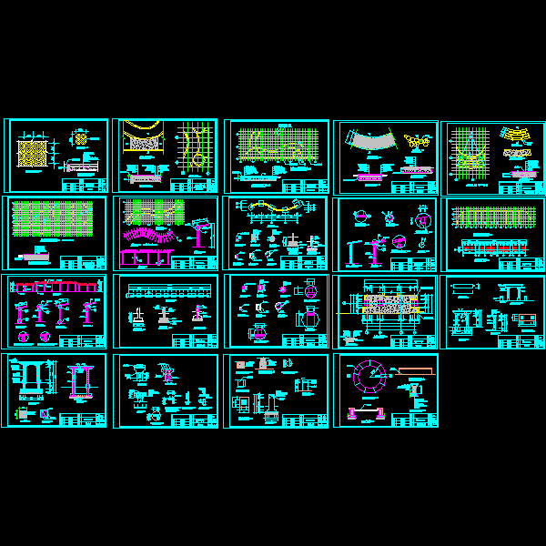 一份景观设计施工方案图（总共19页CAD图纸）