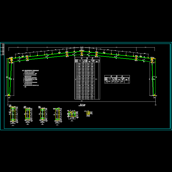 一份30m钢结构厂房门式刚架节点详细设计CAD图纸
