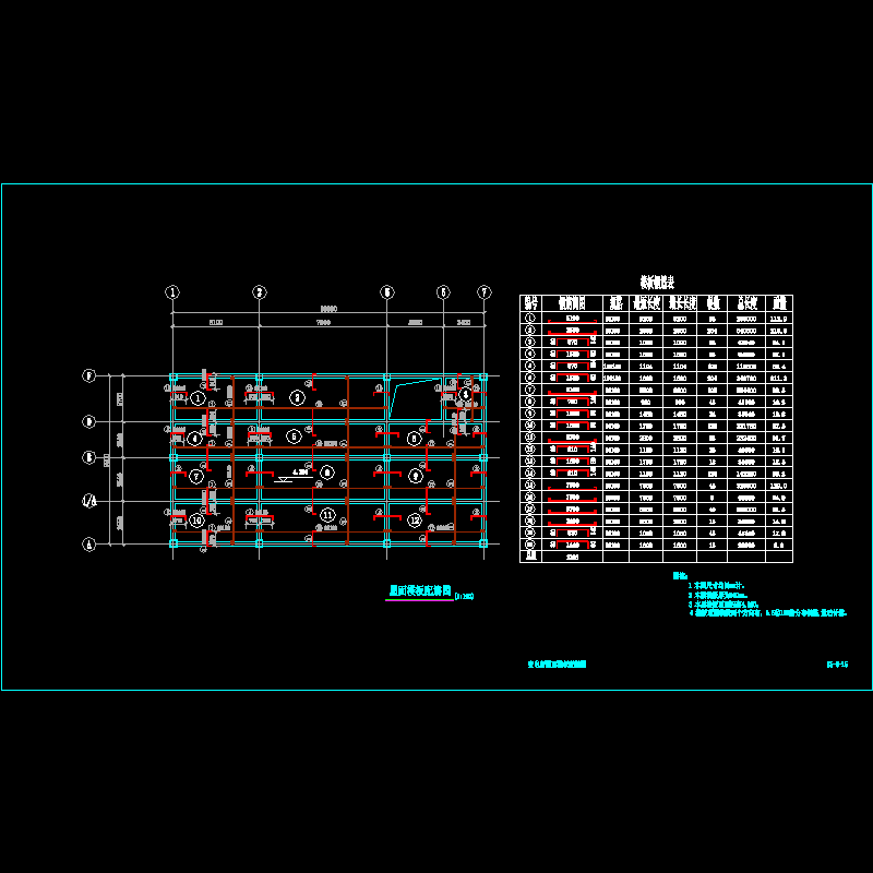 一份复合式衬砌隧道变电所屋面楼板配筋节点CAD详图纸设计(dwg)
