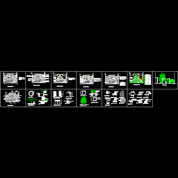 一份别墅庭院景观设计CAD施工方案图纸